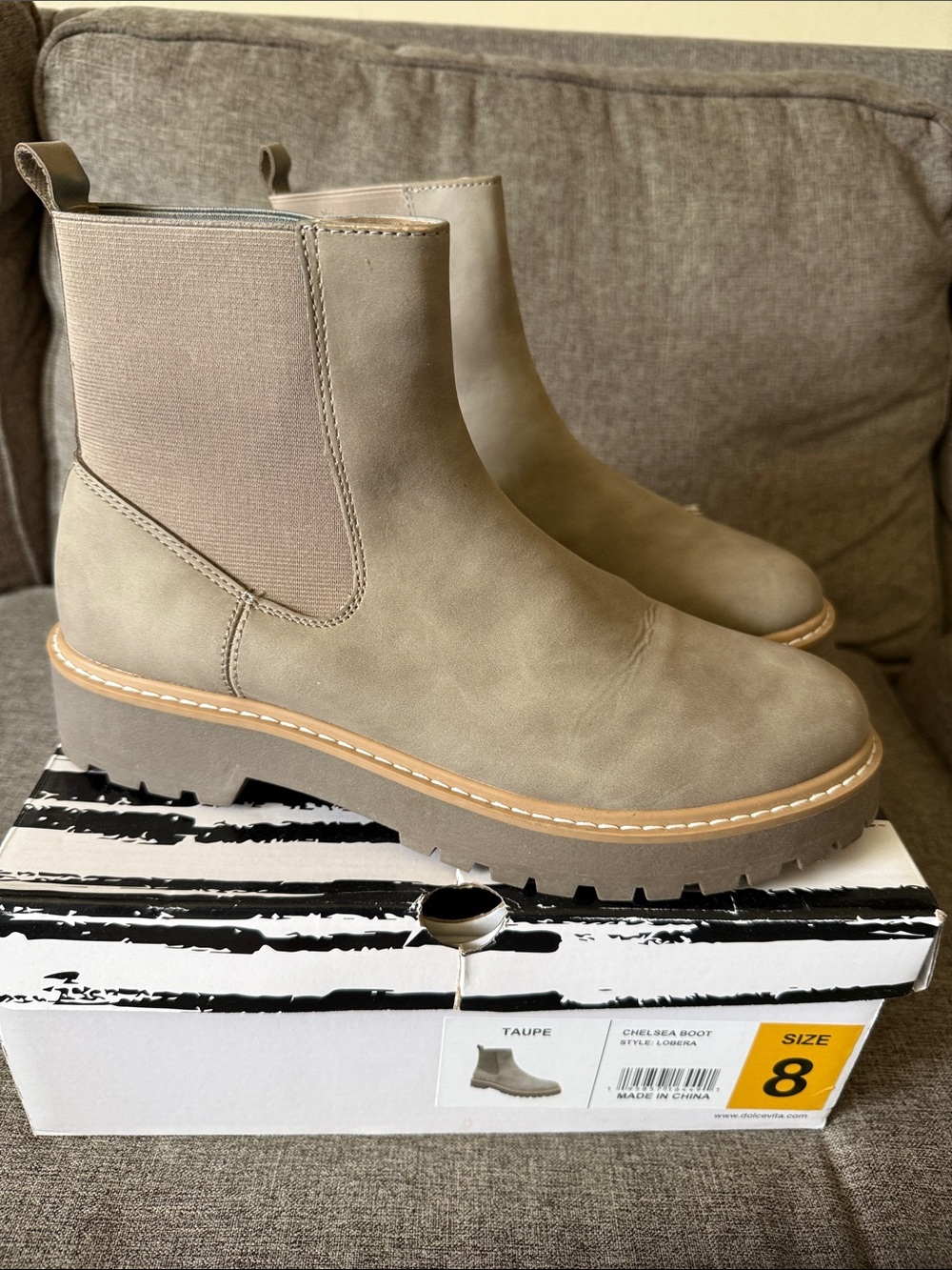 Dolce Vita Taupe Chelsea Booties
